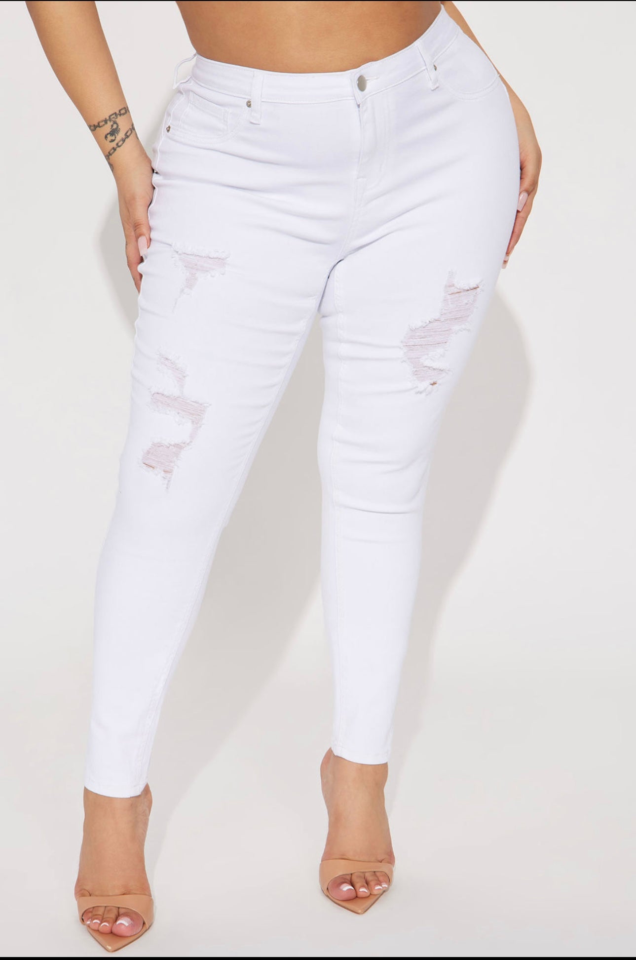 White Distressed Jeans
