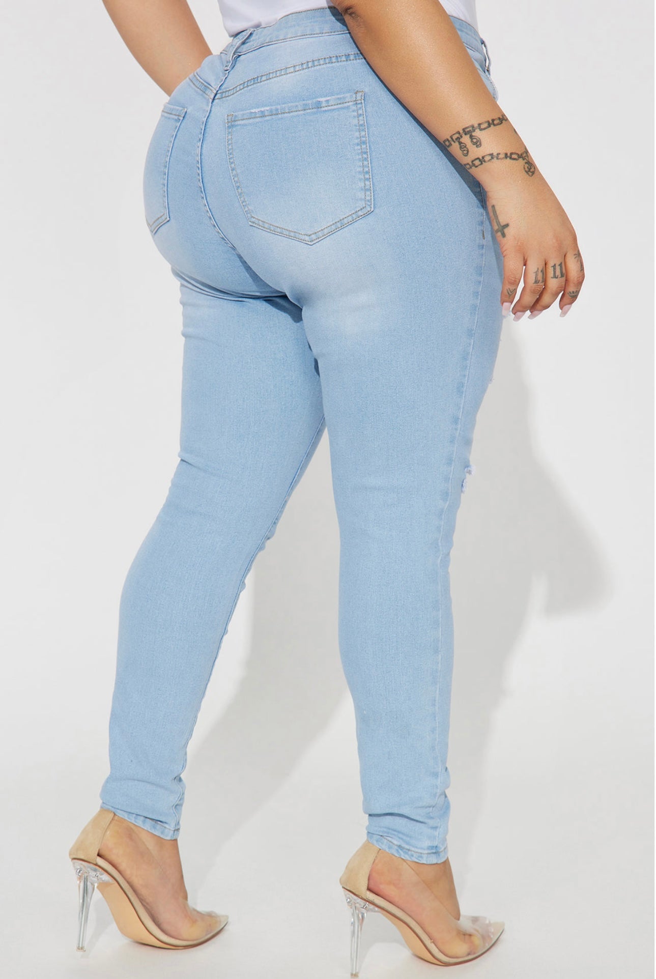 Sexy Distressed Light Wash Jeans
