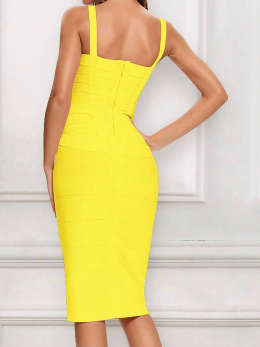 Daydream Yellow Bodycon Dress🌺🌞