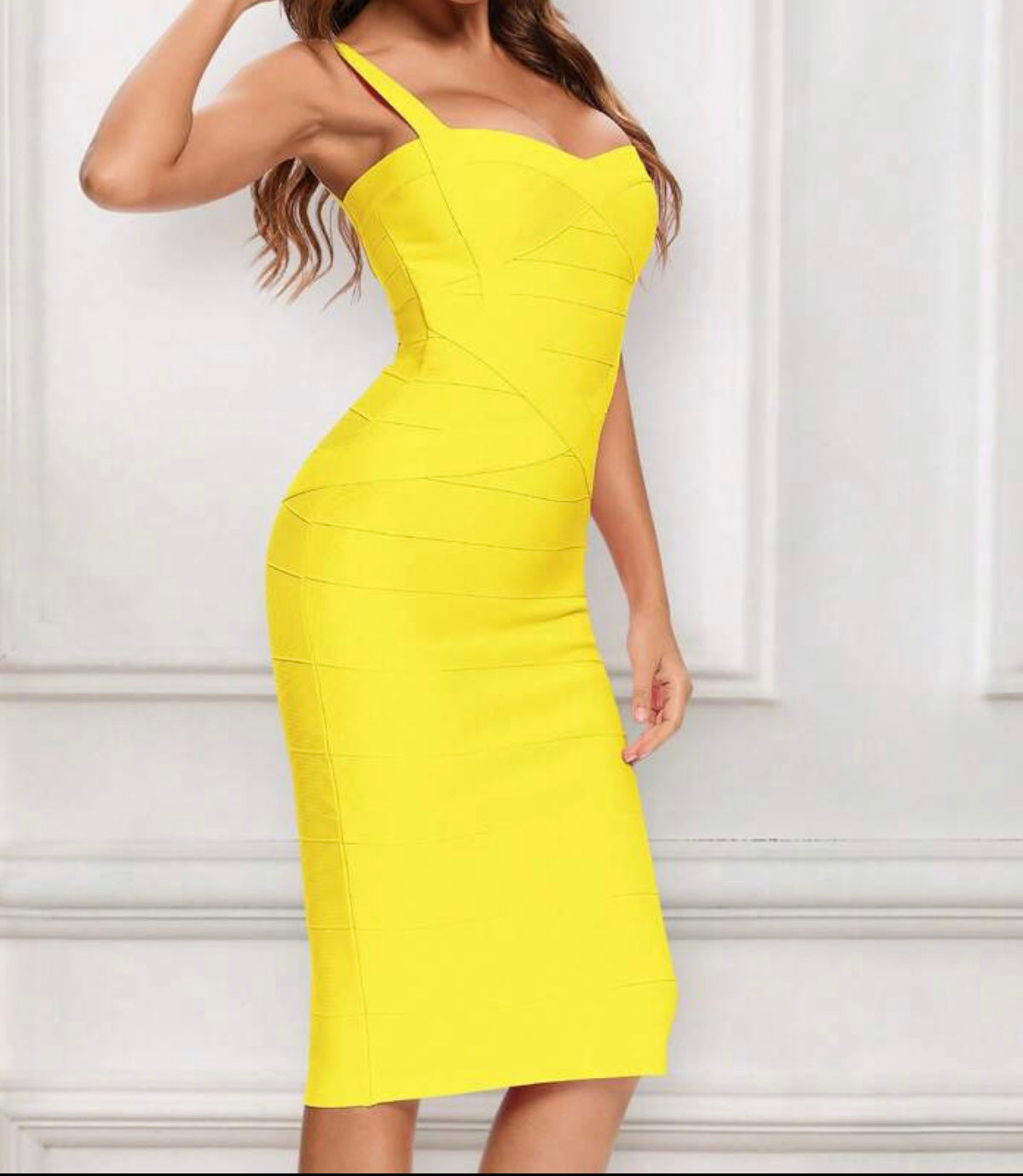 Daydream Yellow Bodycon Dress🌺🌞