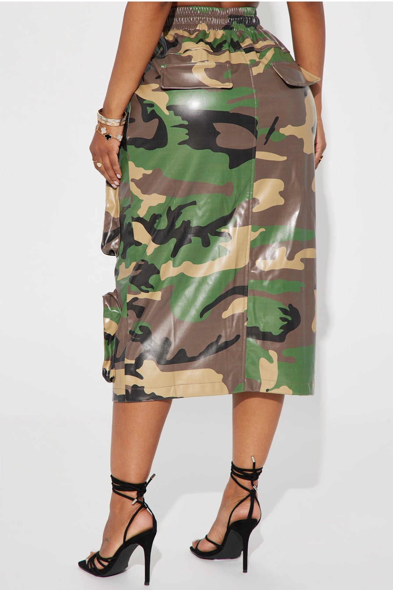 Camo Cargo Midi Skirt👌