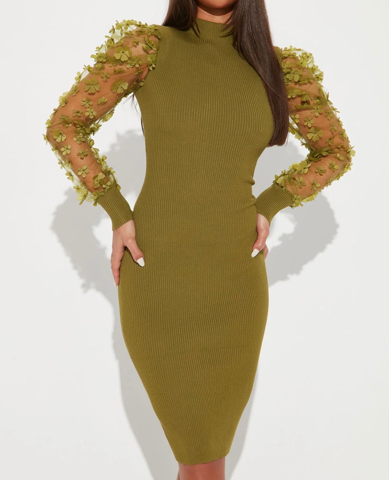 Daydream flower sleeves detail sweater Dress❤️