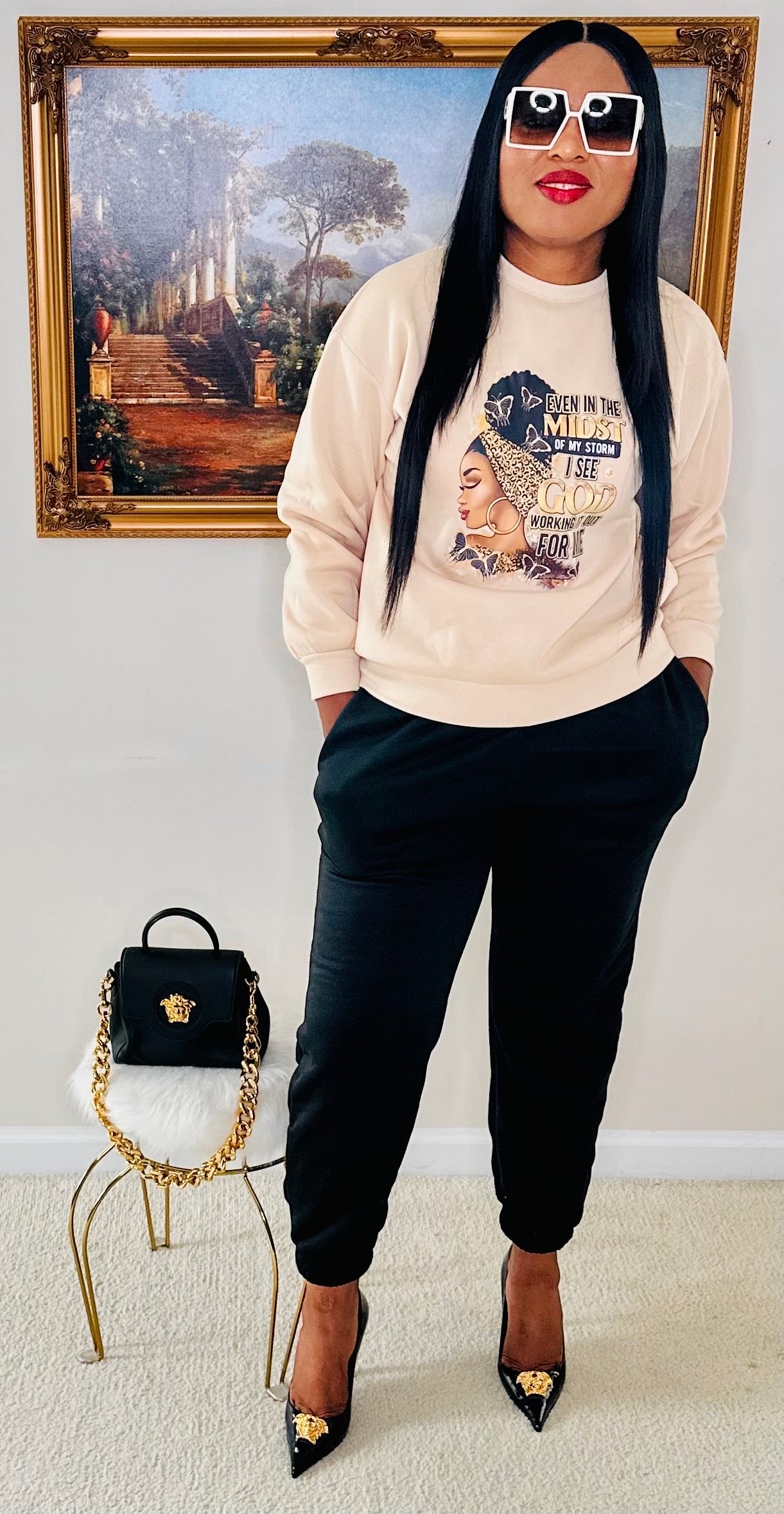 Motivational Jogger Set Cream🫶🏽