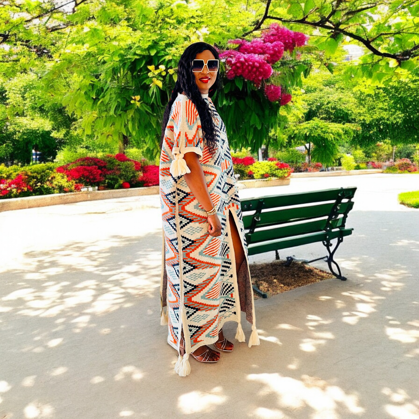 Aleyemi Wool Maxi Poncho