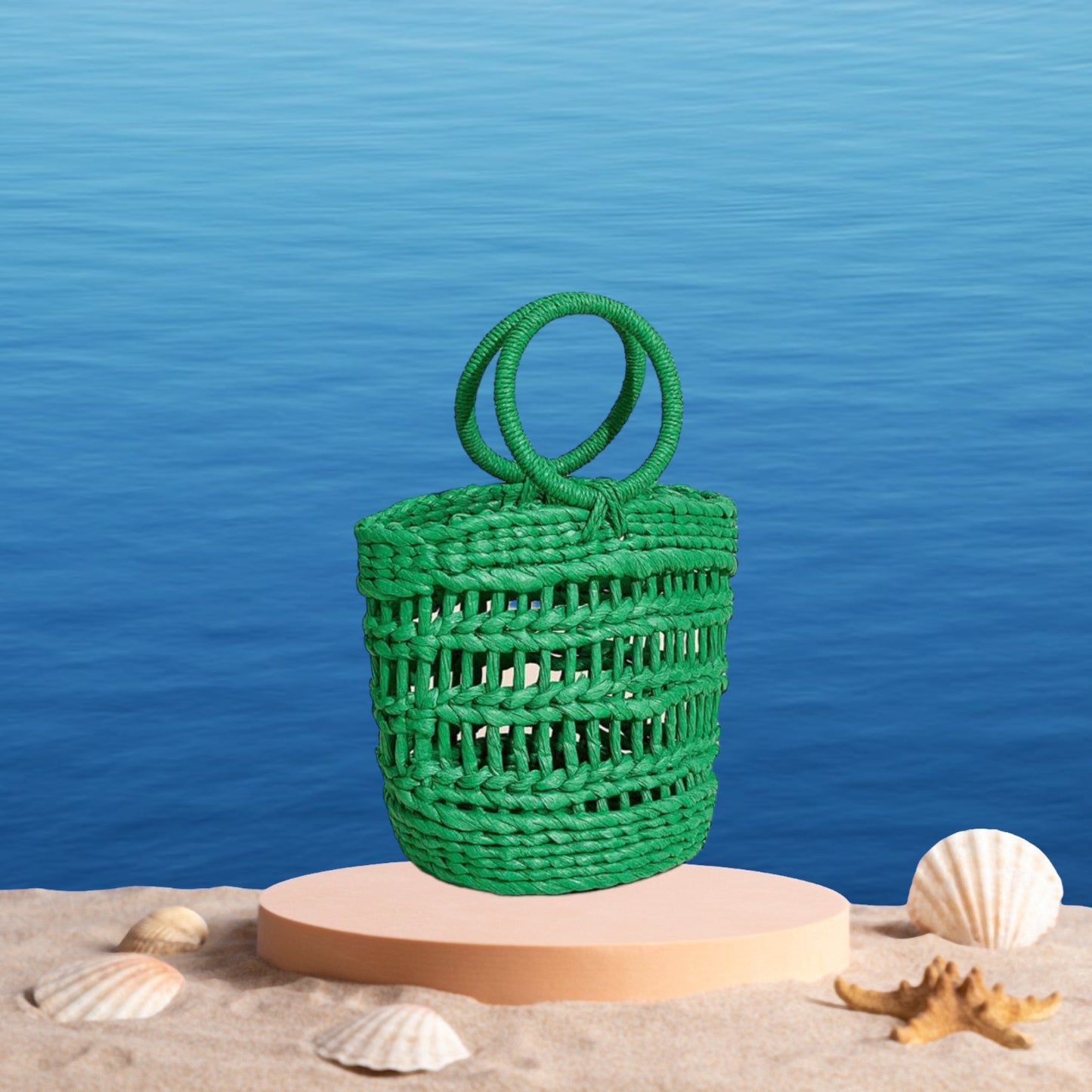 StyleMe Green Beach Bucket Bag 🏖️