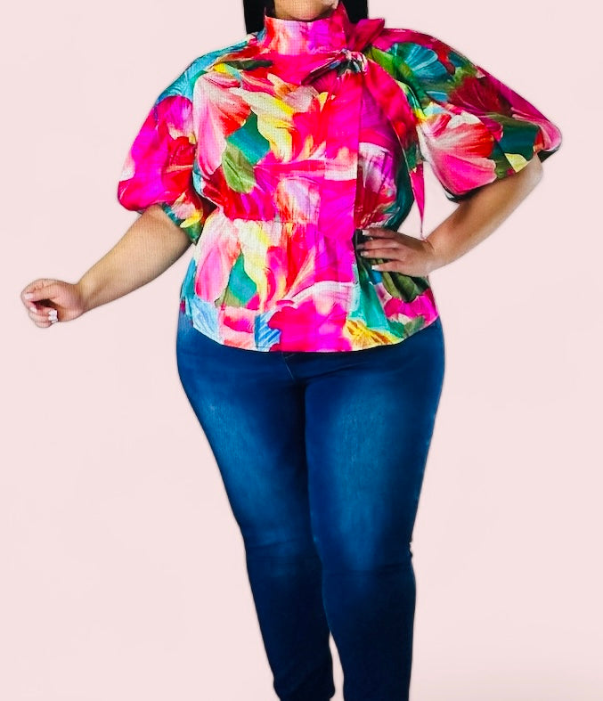 I’m Flora Puff Sleeves Blouse 🔥💣
