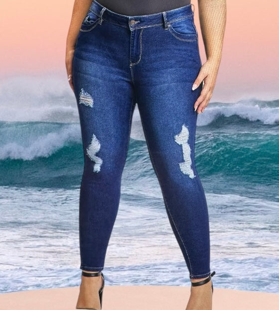 Dark Wash Butt Lifter Skinny Jeans🔥💣