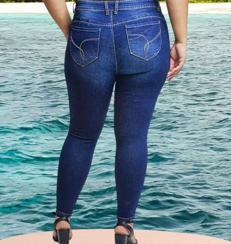 Dark Wash Butt Lifter Skinny Jeans🔥💣