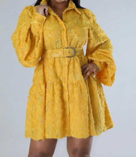 Beautiful Sunshine Yellow Ruffled Dress. Cute for Brunch/Date night/ anywhere.