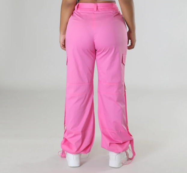Pretty in Pink High Waisted Cargo Pants.Absolute Wardrobe Staple. You'll love it!