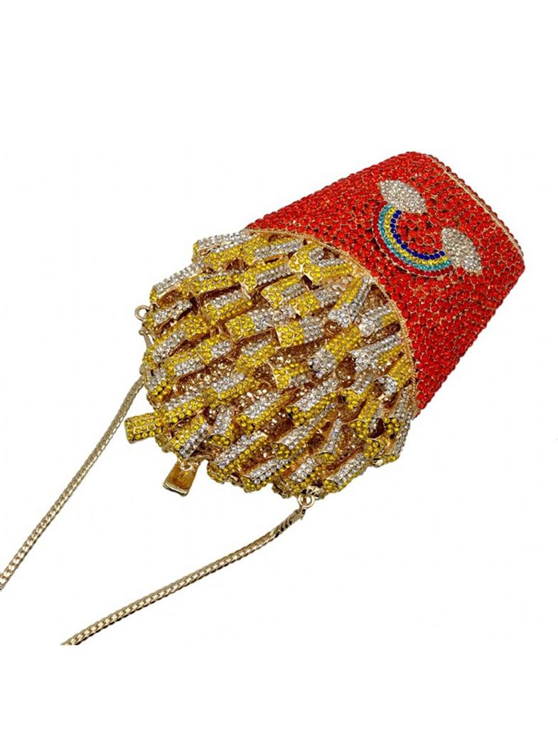 Trendy Sparkly French Fries Style Purse