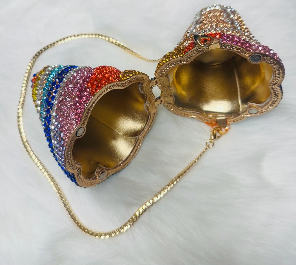 Trendy Sparkly Ice Cream Cone Style Purse