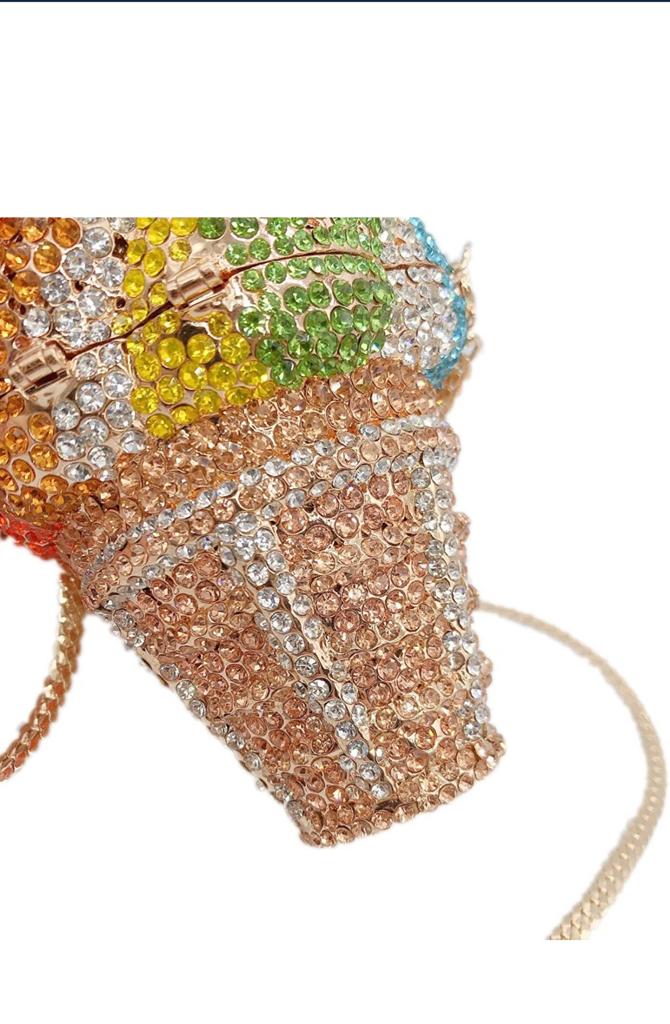 Trendy Sparkly Ice Cream Cone Style Purse