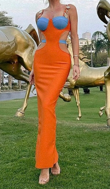 Cleopatra  Color  Block Maxi Dress👑💣🔥