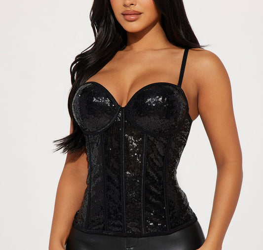 Cassy Corset Sequined Top🔥