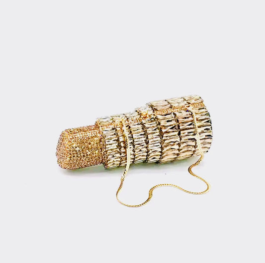 Trendy Rhinestone Lipstick Clutch 🔥💣