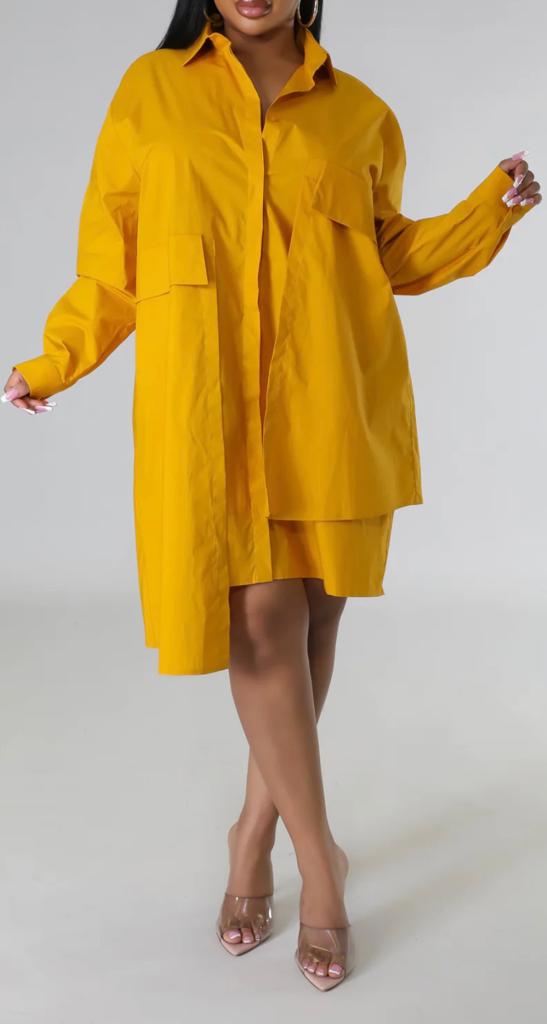 Canary Islands Layered Shirt dress